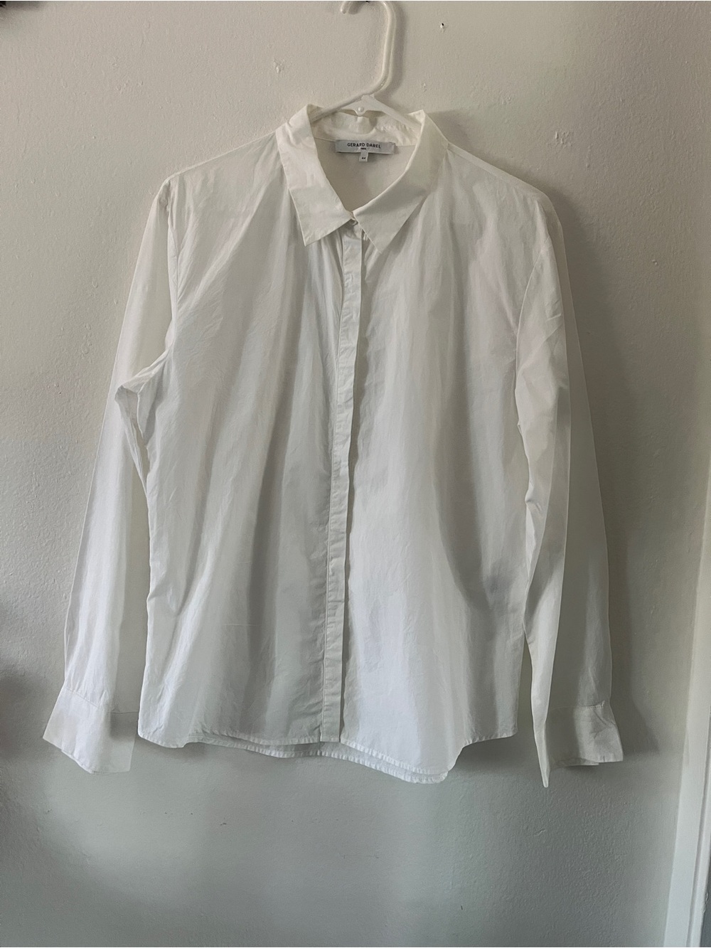 Gerard Darel White Men's Long-Sleeve Dress Shirt